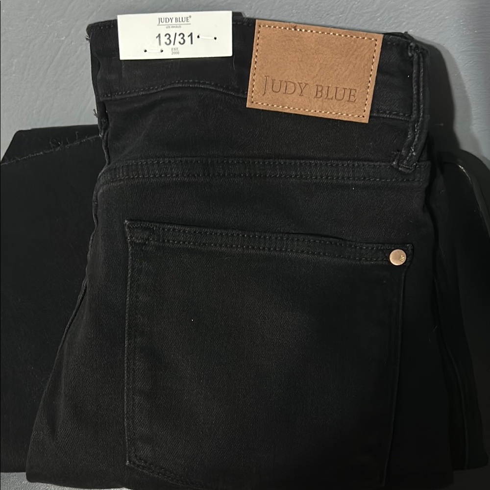 Judy Blue Black High Rise Jeans with Textured Finish